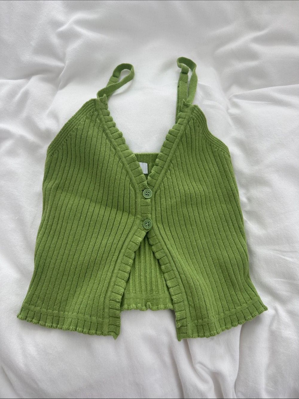 Grey Bandit Green Ribbed Tank